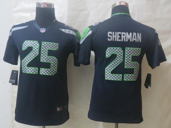 Kids Nike Seattle Seahawks 25 Richard Sherman Blue Limited NFL Jersey Cheap