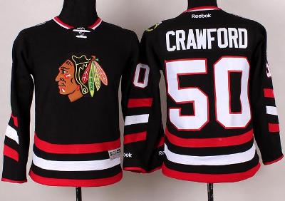 Kids Chicago Blackhawks 50 Corey Crawford Black 2014 Stadium Series NHL Jersey For Sale