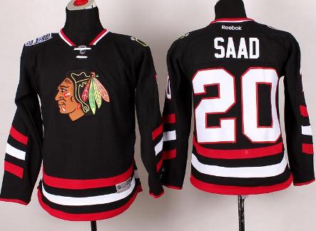 Kids Chicago Blackhawks 20 Brandon Saad Black 2014 Stadium Series NHL Jersey For Sale
