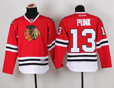Kids Chicago Blackhawks 13 CM Punk Red NHL Hockey Jersey For Sale