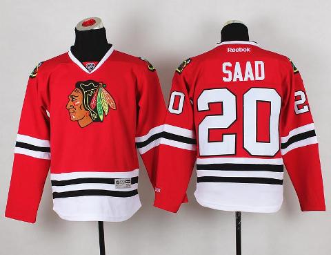 Kids Chicago Blackhawks 20 Brandon Saad Red NHL Hockey Jersey For Sale