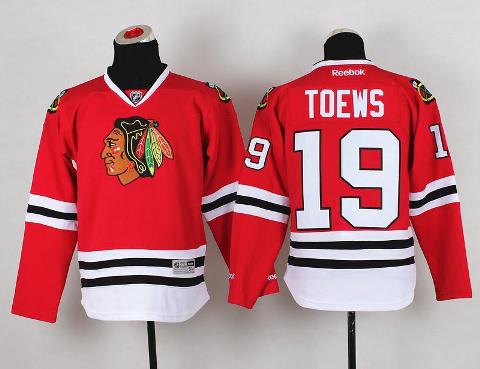 Kids Chicago Blackhawks 19 Jonathan Toews Red NHL Hockey Jersey For Sale