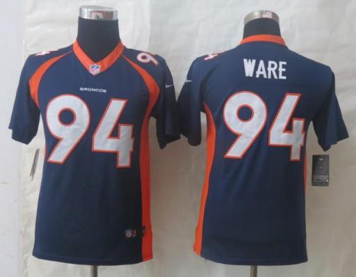 Kids Nike Denver Broncos 94 DeMarcus Ware Blue Limited NFL Jerseys Cheap