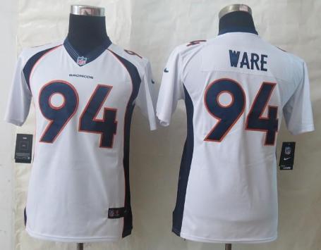 Kids Nike Denver Broncos 94 DeMarcus Ware White Limited NFL Jerseys Cheap