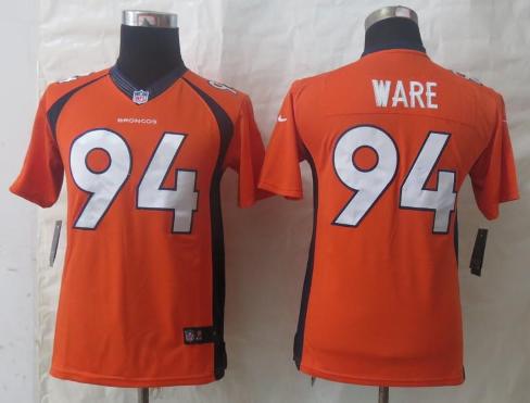 Kids Nike Denver Broncos 94 DeMarcus Ware Orange Limited NFL Jerseys Cheap