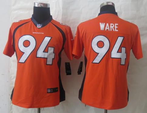 Cheap Women Nike Denver Broncos 94 DeMarcus Ware Orange Limited NFL Jerseys