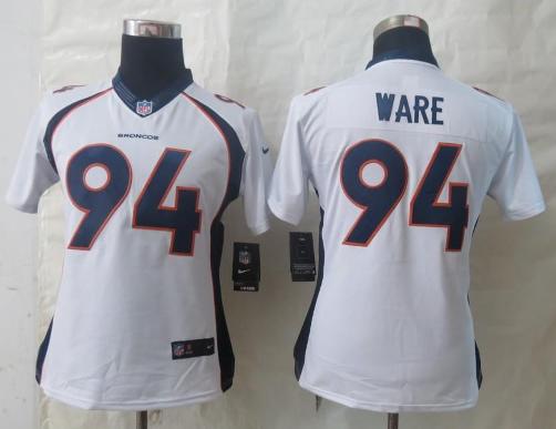 Cheap Women Nike Denver Broncos 94 DeMarcus Ware White Limited NFL Jerseys