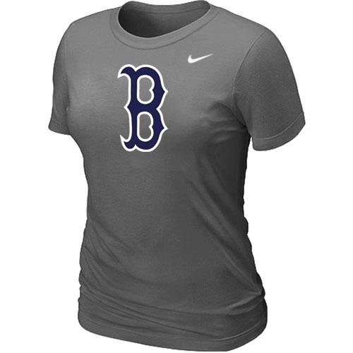 Cheap Women Nike Boston Red Sox Heathered Nike D.Grey Blended MLB T-Shirt