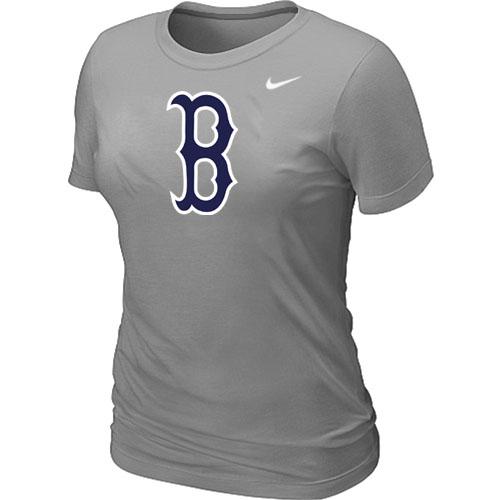 Cheap Women Nike Boston Red Sox Heathered Nike L.Grey Blended MLB T-Shirt