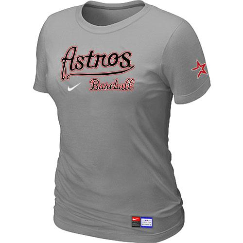 Cheap Women Nike Houston Astros L.Grey Short Sleeve Practice MLB T-Shirt