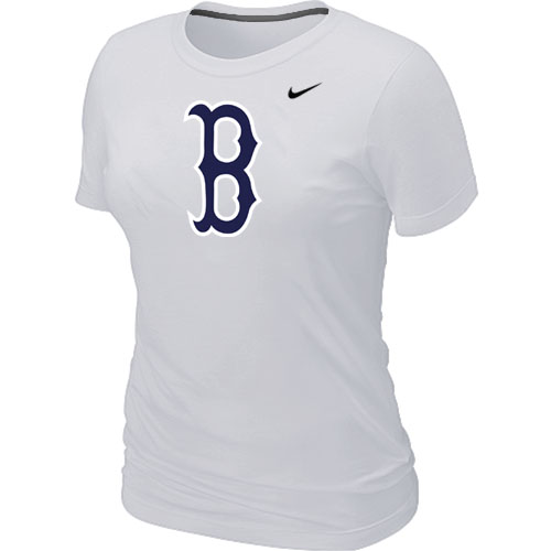 Cheap Women Nike Boston Red Sox Heathered Nike White Blended MLB T-Shirt
