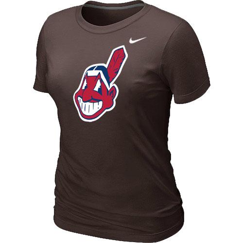 Cheap Women Nike Cleveland Indians Heathered Nike Brown Blended MLB T-Shirt