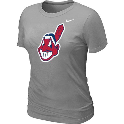 Cheap Women Nike Cleveland Indians Heathered Nike L.Grey Blended MLB T-Shirt