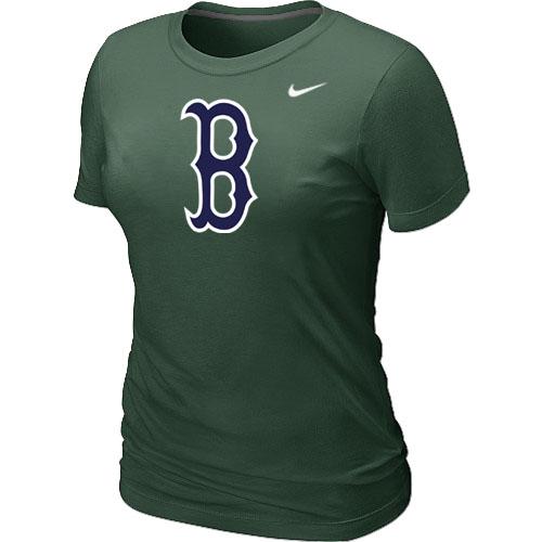 Cheap Women Nike Boston Red Sox Heathered Nike D.Green Blended MLB T-Shirt