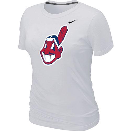 Cheap Women Nike Cleveland Indians Heathered Nike White Blended MLB T-Shirt