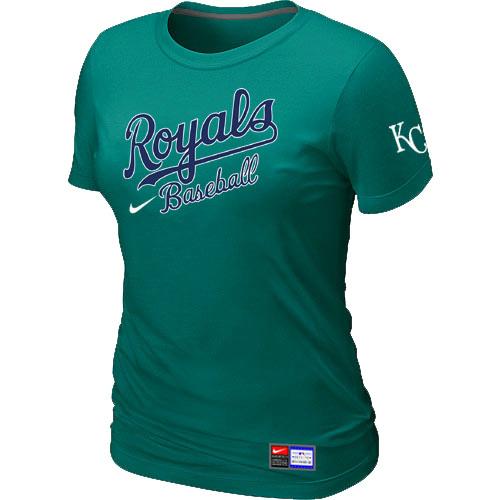 Cheap Women Nike Kansas City Royals L.Green Short Sleeve Practice MLB T-Shirt