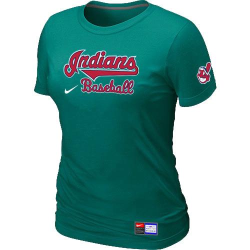 Cheap Women Nike Cleveland Indians L.Green Short Sleeve Practice MLB T-Shirt