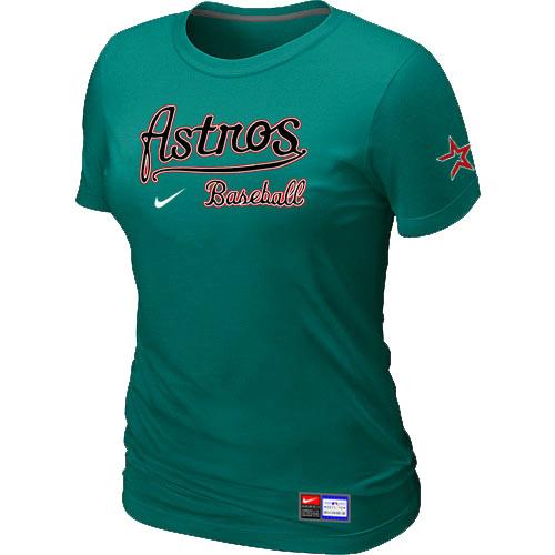 Cheap Women Nike Houston Astros L.Green Short Sleeve Practice MLB T-Shirt