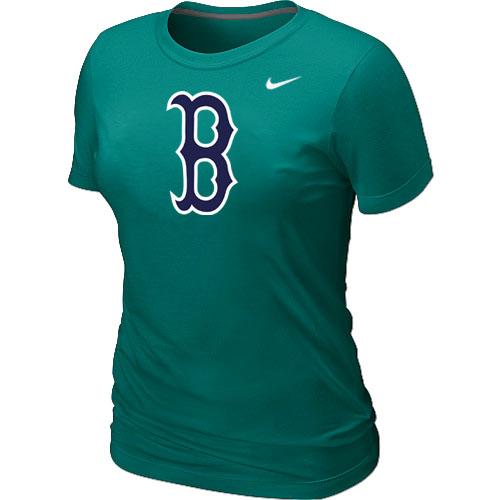 Cheap Women Nike Boston Red Sox Heathered Nike L.Green Blended MLB T-Shirt