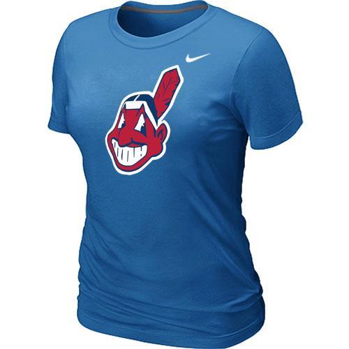 Cheap Women Nike Cleveland Indians Heathered Nike L.blue Blended MLB T-Shirt