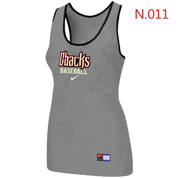 Cheap Women Nike MLB Arizona Diamondbacks Tri-Blend Racerback stretch Tank Top L.grey