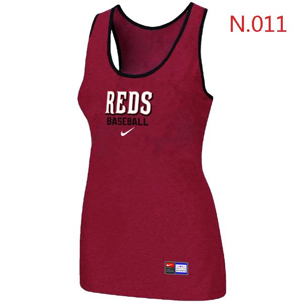 Cheap Women Nike MLB Cincinnati Reds Tri-Blend Racerback stretch Tank Top Red