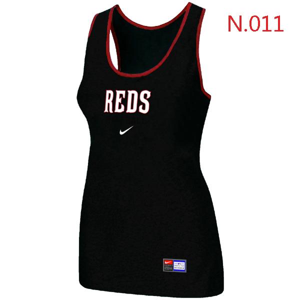 Cheap Women Nike MLB Cincinnati Reds Tri-Blend Racerback stretch Tank Top Black