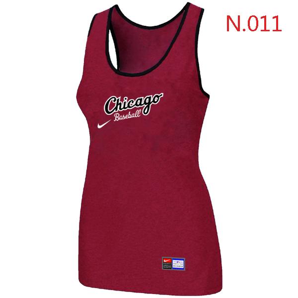 Cheap Women Nike MLB Chicago White Sox Tri-Blend Racerback stretch Tank Top Red