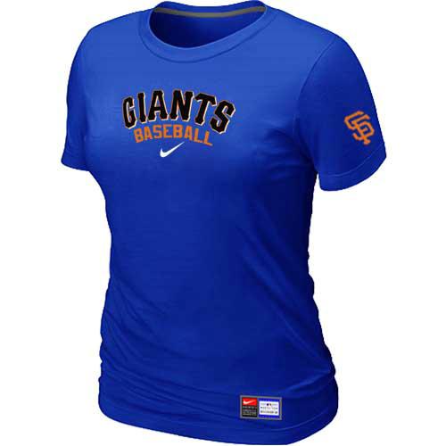 Cheap Women Nike San Francisco Giants Blue Short Sleeve Practice MLB T-Shirt