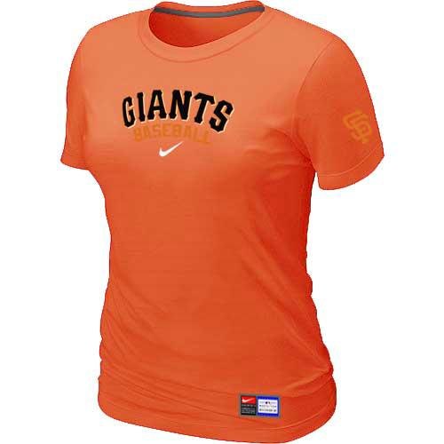 Cheap Women Nike San Francisco Giants Orange Short Sleeve Practice MLB T-Shirt