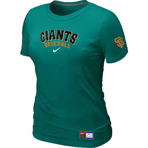 Cheap Women Nike San Francisco Giants L.Green Short Sleeve Practice MLB T-Shirt