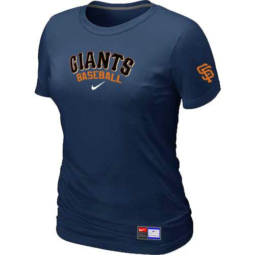 Cheap Women Nike San Francisco Giants D.Blue Short Sleeve Practice MLB T-Shirt