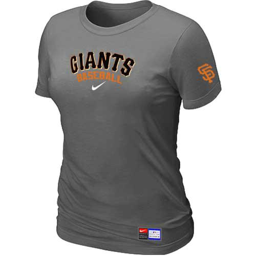 Cheap Women Nike San Francisco Giants D.Grey Short Sleeve Practice MLB T-Shirt