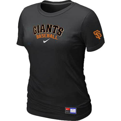 Cheap Women Nike San Francisco Giants Black Short Sleeve Practice MLB T-Shirt