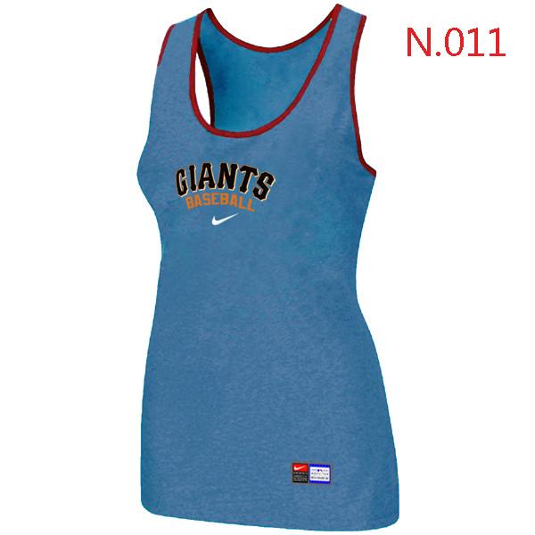 Cheap Women Nike MLB San Francisco Giants Tri-Blend Racerback stretch Tank Top L.Blue