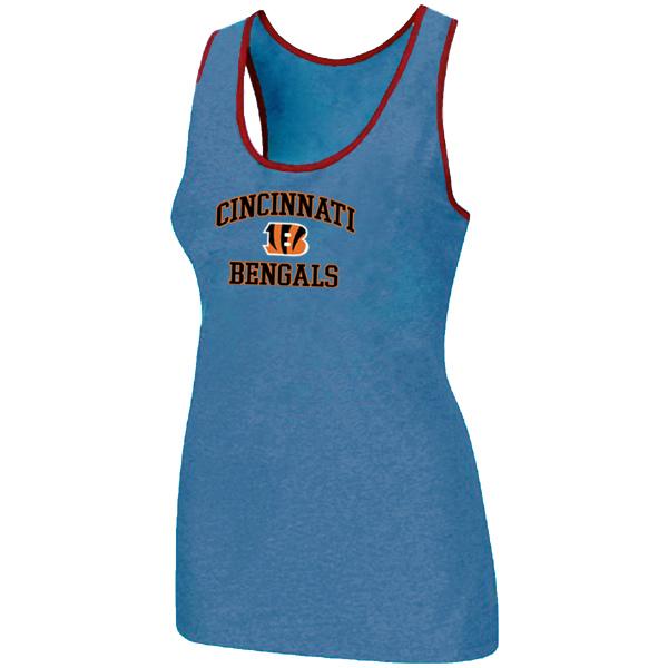Cheap Women Nike NFL Cincinnati Bengals Heart & Soul Tri-Blend Racerback stretch Tank Top L.Blue