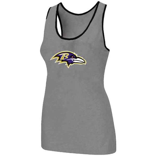 Cheap Women Nike NFL Baltimore Ravens Ladies Big Logo Tri-Blend Racerback stretch Tank Top L.grey