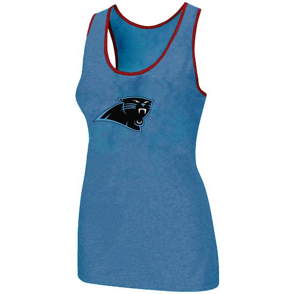 Cheap Women Nike NFL Carolina Panthers Ladies Big Logo Tri-Blend Racerback stretch Tank Top L.Blue
