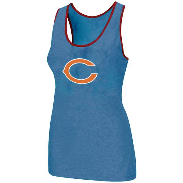 Cheap Women Nike NFL Chicago Bears Ladies Big Logo Tri-Blend Racerback stretch Tank Top L.Blue