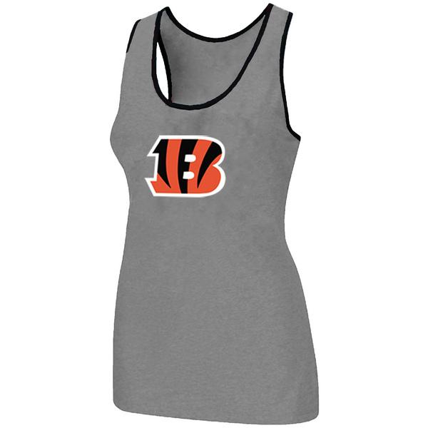 Cheap Women Nike NFL Cincinnati Bengals Ladies Big Logo Tri-Blend Racerback stretch Tank Top L.grey