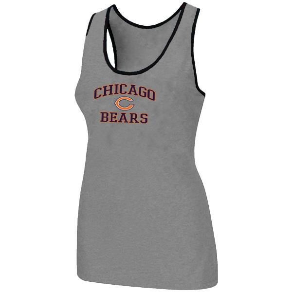 Cheap Women Nike NFL Chicago Bears Heart & Soul Tri-Blend Racerback stretch Tank Top L.grey