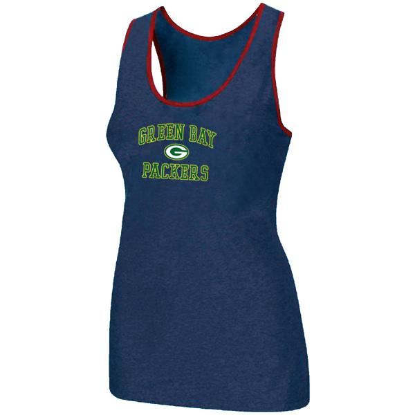 Cheap Women Nike NFL Green Bay Packers Heart & Soul Tri-Blend Racerback stretch Tank Top Blue