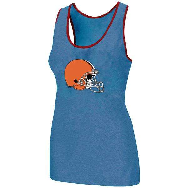 Cheap Women Nike NFL Cleveland Browns Ladies Big Logo Tri-Blend Racerback stretch Tank Top L.Blue