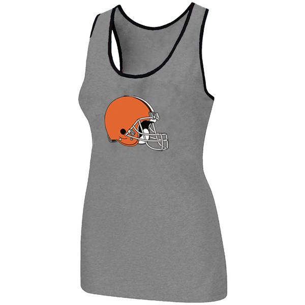 Cheap Women Nike NFL Cleveland Browns Ladies Big Logo Tri-Blend Racerback stretch Tank Top L.grey
