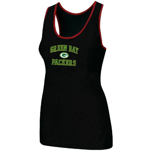 Cheap Women Nike NFL Green Bay Packers Heart & Soul Tri-Blend Racerback stretch Tank Top Black
