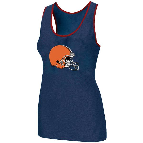 Cheap Women Nike NFL Cleveland Browns Ladies Big Logo Tri-Blend Racerback stretch Tank Top Blue