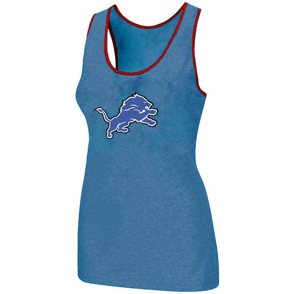 Cheap Women Nike NFL Detroit Lions Ladies Big Logo Tri-Blend Racerback stretch Tank Top L.Blue