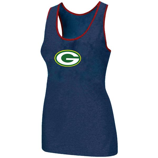 Cheap Women Nike NFL Green Bay Packers Ladies Big Logo Tri-Blend Racerback stretch Tank Top Blue