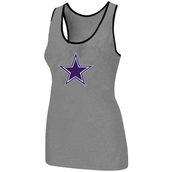 Cheap Women Nike NFL Dallas cowboys Ladies Big Logo Tri-Blend Racerback stretch Tank Top L.grey