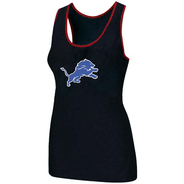 Cheap Women Nike NFL Detroit Lions Ladies Big Logo Tri-Blend Racerback stretch Tank Top Black
